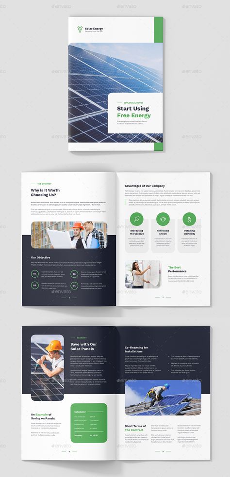 Solar Energy Company Profile Template InDesign INDD - 24 pages - A4 and US Letter sizes Engineering Company Profile Design, Business Profile Design, Engineering Brochure, Business Report Design, Hiking Picture Ideas, Presentations Design, Offer Design, Brochure Cover Design, Profile Template