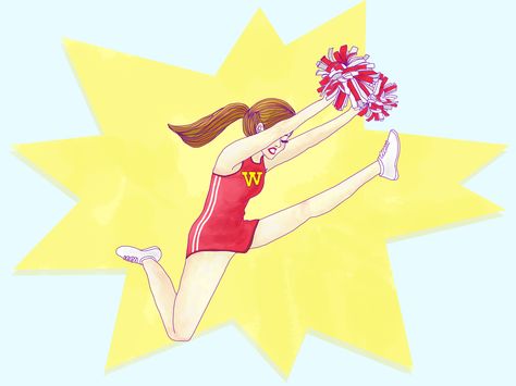 How to Do a Herkie -- via wikiHow.com Jump In, Cheerleading, Aurora Sleeping Beauty, Pom Pom, Disney Princess, Disney Characters, Sports, Fictional Characters, Art