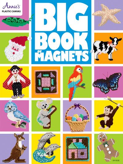 Big Book of Magnets Plastic Canvas Book – Needle Work Plastic Canvas Bookmark, Harry Potter Felt, Christmas Room Ideas, Plastic Canvas Designs, Fun Yarn, Free Cross Stitch Designs, Simple Thanksgiving, Plastic Canvas Books, Annie's Crochet