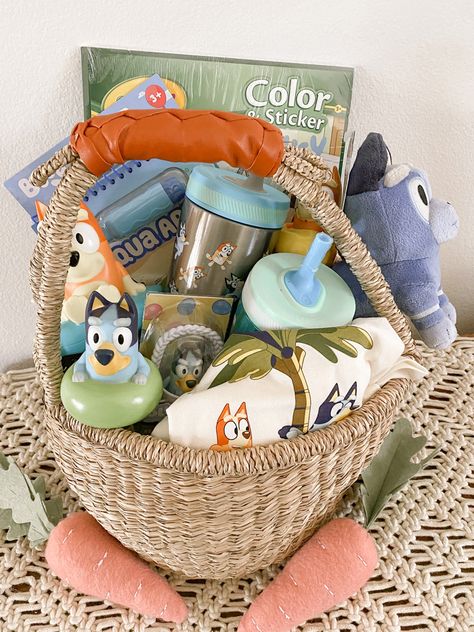 Easter For Toddlers Basket Ideas, Things To Put In Easter Baskets, Easter Toddler Basket, Amazon Easter Basket Ideas, Bluey Easter Basket, Toddler Easter Basket Boy, Easter Gift Baskets For Kids, Easter Basket For Toddler Girl, Bluey Gift Ideas