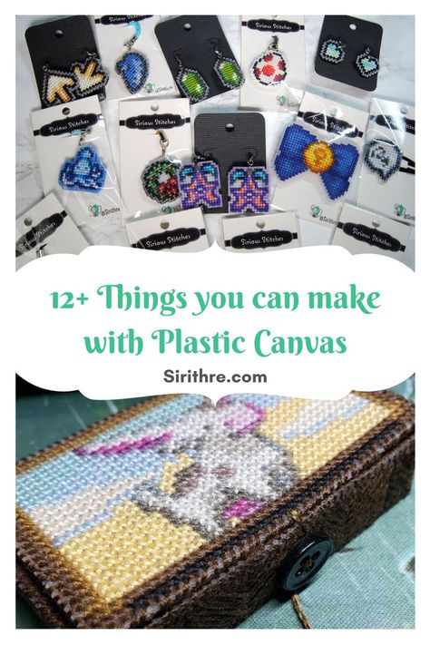 Plastic Canvas Yarn Holder, How To Cross Stitch On Plastic Canvas, Plastic Canvas Cross Stitch Patterns Free, Cross Stitch Bag Diy, Plastic Cross Stitch Projects, Plastic Canvas Cross Stitch Patterns, Cross Stitch Plastic Canvas Ideas, Plastic Canvas Earrings Pattern, Plastic Cross Stitch Patterns