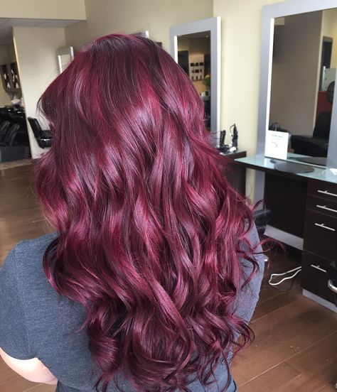 Berry Hair Color Plum, Cherry Plum Hair Color, Berry Red Hair Color, Berry Red Hair, Berry Hair Color, Berry Pink Hair, Plum Red Hair, Hairdye Ideas, Dream Haircut