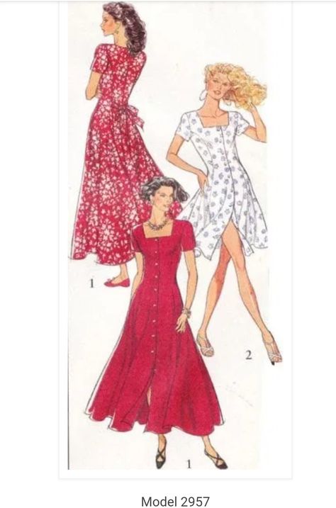 Vintage Clothes Patterns, Dress Sewing Patterns Free, Sewing Patterns Free Women, Culinary Cooking, Sewing Blouses, Free Dress, Sewing Dress, Dress Patterns Free, Kwik Sew