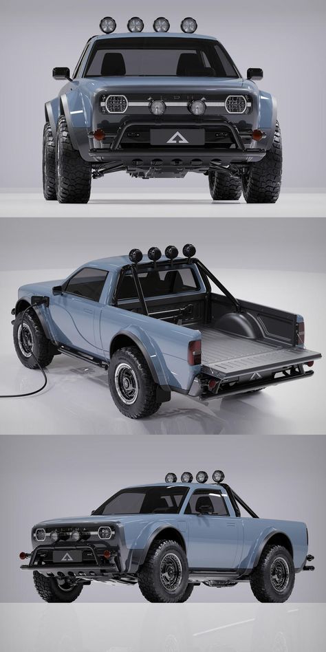 Cyberpunk Pickup Truck, Futuristic Pickup Truck, Construction Vehicles Printables, Electric 4x4, Us Army Vehicles, Laferrari Aperta, Electric Pickup Truck, Concept Vehicles Sci Fi, Pickup Car