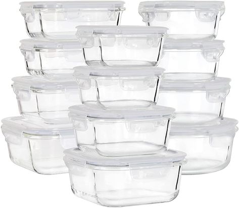 PRICES MAY VARY. [12 PACK GLASS CONTAINERS] Mumutor glass containers include 3 types and 12 sizes：Rectangle container: 2x370ml(1.6 cups),1x630ml(2.7 cups),1x1040ml(4.5 cups), Square container: 2x310ml(1.4 cups),1x530ml(2.3 cups),1x800ml(3.4 cups), Round container: 2x390ml(1.7 cups),1x640ml(2.7 cups),1x970ml(4.1 cups). (Please allow 0.1"-0.3" in differs due to manual measurements, your understand will be much appreciated.) Perfect for several events:gym,leftovers,picnic,portion control,work lunch Glass Meal Prep Containers, Glass Meal Prep, Glass Storage Containers, Freezer Storage, Bento Boxes, Meal Prep Containers, Food Storage Containers Organization, Glass Food Storage, Glass Food Storage Containers