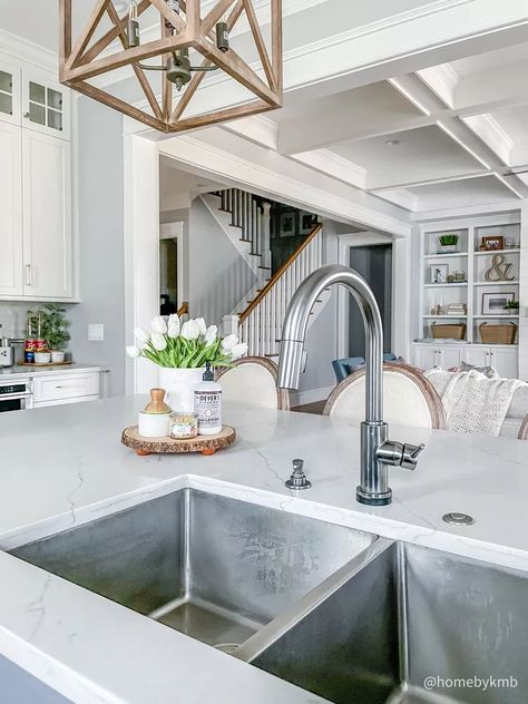 Decorating An Island With A Sink, Style Your Kitchen Sink, Style Kitchen Island With Sink, Decorate Kitchen Island With Sink, Kitchen Sink In Island Decor, How To Decorate Island With Sink, Styling An Island With A Sink, Sink In Island Kitchen Decor, How To Style Kitchen Island With Sink