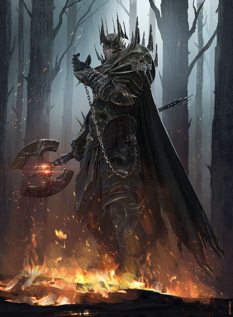 Evil Knight, Illustration Fantasy, Black King, Knight Art, King Art, Dungeons And Dragons Characters, Fantasy Armor, High Fantasy, Fantasy Warrior