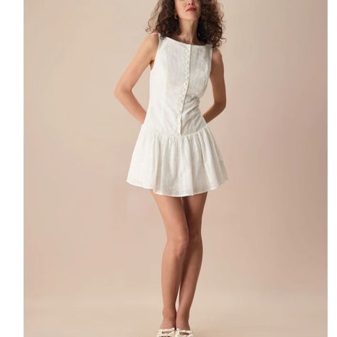 White jacquard dress