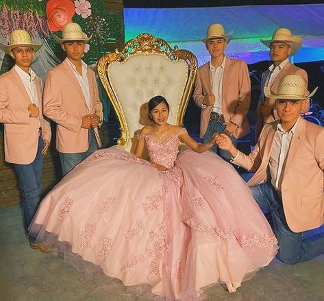 Vaquero Theme Quinceanera, Chambelanes Outfits Pink, Damas And Chambelanes Outfits, Chambelanes Outfits Quinceanera Vaquero, Chambelanes Vaqueros Outfits, Chambelanes Outfits Quinceanera Pink, Quinceanera Court Outfits, Quince Chambelanes Outfits, Chambelan Outfits