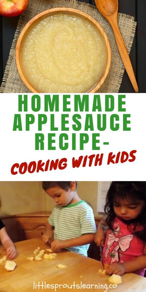 Applesauce Recipes, Homemade Applesauce Recipes, Cooking With Toddlers, Preschool Cooking, How To Make Applesauce, Applesauce Recipe, Cooking In The Classroom, Babysitting Activities, Fall Meals