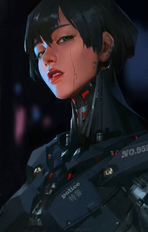 ArtStation - NO.9527, mario feng Sci Fi Portrait, Estilo Cyberpunk, Cyborgs Art, Cyberpunk Girl, Cyberpunk Aesthetic, Arte Cyberpunk, Cyberpunk Character, Pahlawan Super, Cyberpunk Style