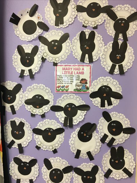 Mary had a little lamb fairy tale children's craft activity bulletin board preschool Nursery Rhyme Bulletin Boards Preschool, Mary Had A Little Lamb Craft Preschool, Rhyming Crafts Preschool, Nursery Rhymes Crafts For Preschool, Nursery Rhyme Bulletin Boards, Mary Had A Little Lamb Activities, Nursery Rhyme Crafts Preschool, Mary Had A Little Lamb Craft, Fairy Tale Bulletin Board Ideas