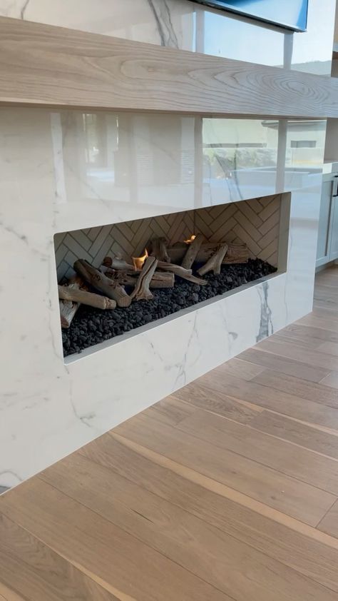 aft_construction2 on Instagram: Linear Isokern fireplace with porcelain surround. @aft_construction @isokernfireplaces @summitstoneaz @bedrosianstile Porcelain Fireplace, Grand Fireplace, Linear Fireplace, Bedroom Fireplace, Home Fireplace, Up Close And Personal, Fireplace Wall, Living Room Inspo, The Landscape