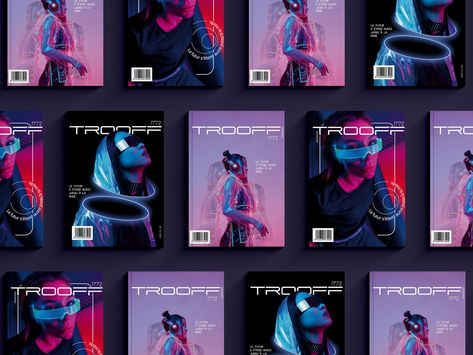 Concept futurist magazine on Behance Cyberpunk Magazine Layout, Technology Magazine Design, Futuristic Magazine Layout, Futuristic Magazine Cover, Tech Magazine Cover, Futurism Moodboard, Futuristic Portfolio, Cyberpunk Magazine, Futuristic Magazine