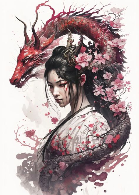 Geisha dragon art print by Graphic Japanese. #geisha #dragon #art #print . #Japanese_Geisha_Tattoo #Geisha_Tattoo_Design #Japanese_Art_Samurai #Dragon_Tattoo_Art Japanese Geisha Drawing, Japanese Geisha Tattoo, Geisha Drawing, Geisha Artwork, Geisha Tattoo Design, Japanese Art Samurai, Dragon Tattoo Art, Samurai Tattoo Design, Japanese Dragon Tattoo