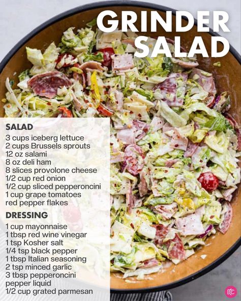 Grinder Salad, Sandwich Salad, Classic Sandwich, Healthy Salads, Healthy Meal Prep, Summer Salads, Delicious Salads, Soup And Salad, A Bowl