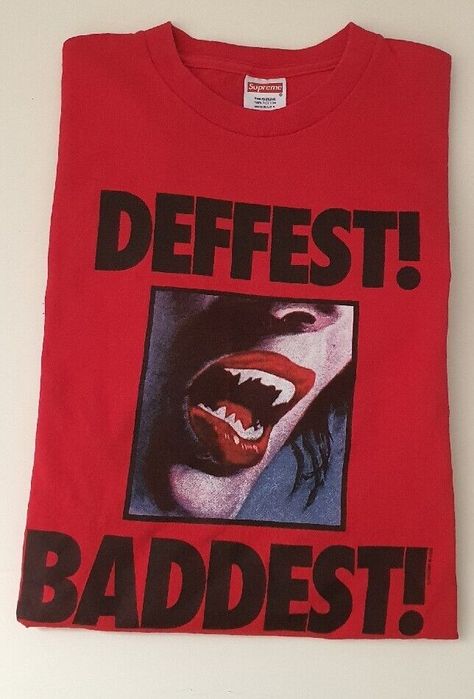 FW09 Supreme Deffest Baddest tee 14 years old Supreme grail 100% authentic supreme product 10 photos uploaded Condition 9.5/10 Size : L Colourway: Red Material : 100% cotton Made in U.S.A Free Supreme sticker Worldwide shipping from London 🇬🇧 Supreme Graphic Tee, Supreme Sticker, Supreme T Shirt, Punk Shirt, T Shirt Picture, Red T Shirt, Red T, Red Tshirt, Studio Portraits