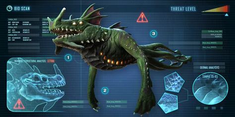 Sea Dragon Data Bank Entry Sea Dragon Leviathan, Subnautica Creatures, Subnautica Concept Art, Scary Ocean, Below Zero, Beast Creature, Sea Dragon, Alien Creatures, Beneath The Surface