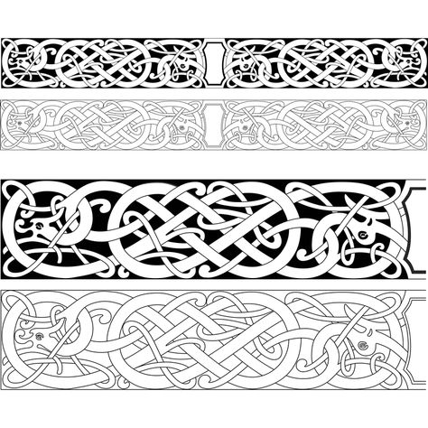 dragon carving pattern - Google Search Vikings Art, Viking Knotwork, Viking Ornament, Dragon Carving, Viking Embroidery, Norse Design, Tato Naga, Viking Pattern, Leather Tooling Patterns