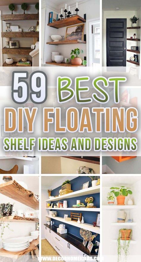 Get inspired by these floating shelf ideas that'll keep your space looking clutter-free and chic. Explore the best options to create storage in style. Hang Floating Shelves Diy, Floating Shelves Modern Living Rooms, Unique Wall Storage Ideas, Interesting Shelves Ideas, Floating Shelves Inspiration, Floating Shelf Configuration, 4 Floating Shelves Layout, Floating Shelves With Storage, Floating Shelf Placement Ideas