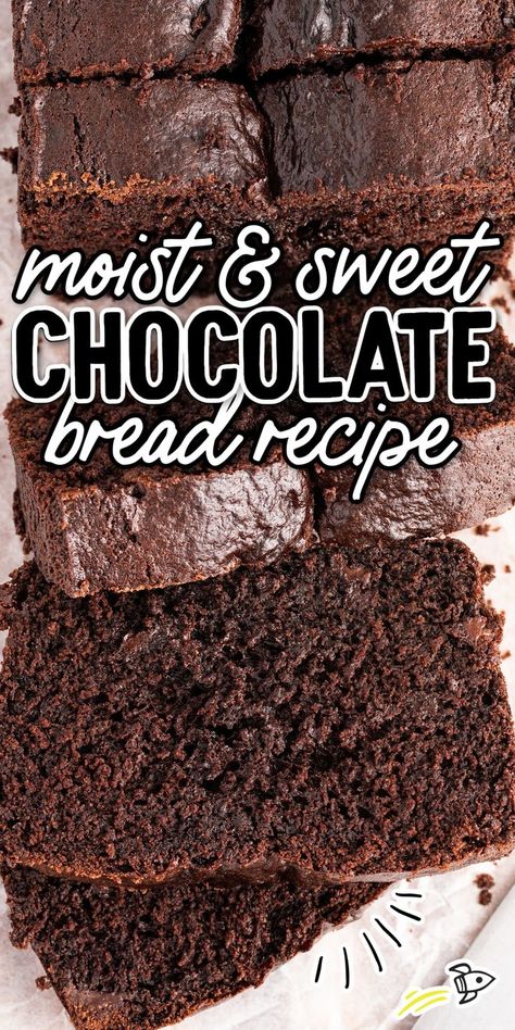 Chocolate Bread Chocolate Brownie Bread Recipe, Chocolate Loaf Bread Recipes, Chocolate Sweet Bread, Chocolate Quick Bread Recipes, Brownie Bread Loaf, Easy Sweet Bread Recipes, Chocolate Bread Loaf, Easy Chocolate Bread, Chocolate Quick Bread