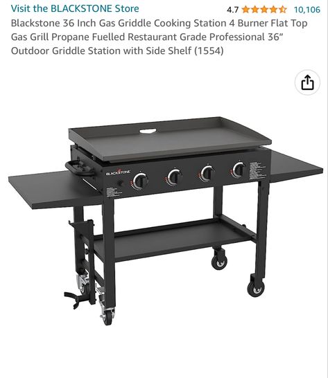 4 Burner Flat Top Gas Grill Propane Fuelled Restaurant Grade Professional 36” Outdoor Griddle Station with Side Shelf Propane Griddle, Gas Griddles, Cooking Station, Portable Bbq Grill, Side Shelf, Flat Top Grill, Side Shelves, Portable Bbq, Griddle Cooking