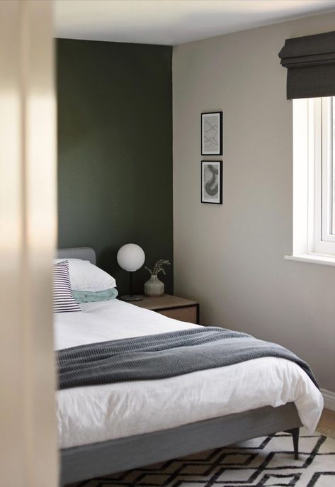 Card Room Green Bedroom, Grey And Green Bedroom, Soft Green Bedroom, Grey Green Bedrooms, Green And Grey Bedroom, Green Bedroom Walls, Calming Interiors, Affordable Mattress, Desert Fox