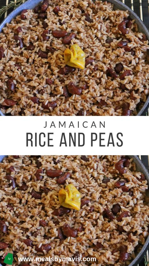 Jamaican Rice And Beans, Rice And Peas Jamaican, Rice And Peas Recipe, Jamaican Rice And Peas, Jamaican Rice, Rice Coconut, Rice And Beans Recipe, Carribean Food, Oxtail Recipes