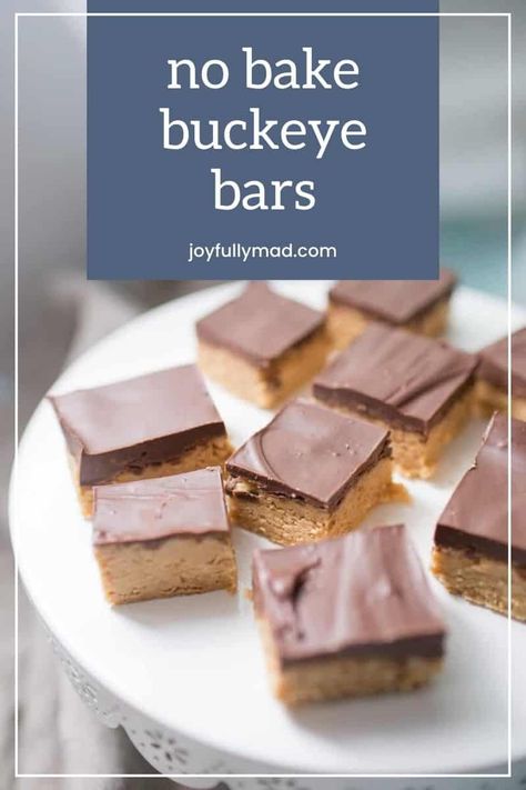 These No Bake Peanut Butter Bars are the perfect make ahead dessert recipe! They're indulgent and creamy and will disappear quickly! A crunchy peanut butter and graham cracker crust, topped with smooth chocolate. Your new favorite easy dessert recipe! #nobakedessert #nobake #desserts #peanutbutter #easydesserts #dessertforacrowd Chocolate And Graham Cracker Desserts, Nugart Bars Just 3 Ingredient, Buckeye Graham Crackers, Peanut Butter Bars No Bake 3 Ingredients, Buckeye Bars Recipe Easy, No Bake Buckeye Bars, Recipes Using Graham Crackers, Graham Cracker Crumb Recipes, No Bake Bars Recipes