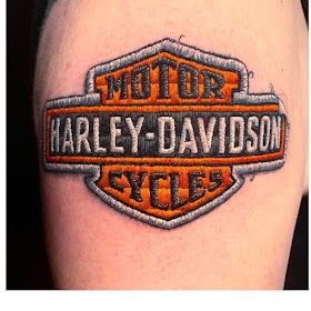 Harley Davidson by D. Lozano Harley Davidson Tattoo, Patch Tattoos, Harley Tattoo, Embroidery Tattoos, Patch Tattoo, Harley Tattoos, Shield Tattoo, Places To Get Tattoos, Harley Davidson Patches