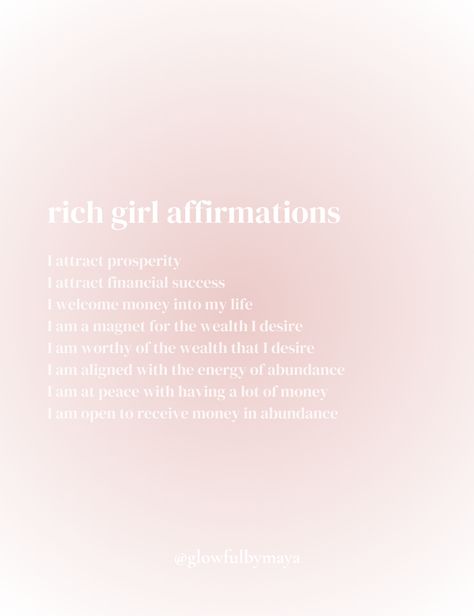 rich girl affirmations [positivity mindset manifesting positive energy manifestation manifest meditation abundance law of assumption law of attraction feminine energy femininity goddess energy selfcare era healing rich girl money boss vibe] Rich Girl Mindset, Rich Girl Affirmations, Female Affirmations, Boss Girl Quotes, Selfcare Era, Rich Affirmations, Rich Girl Energy, Iphone Makeover, Boss Era