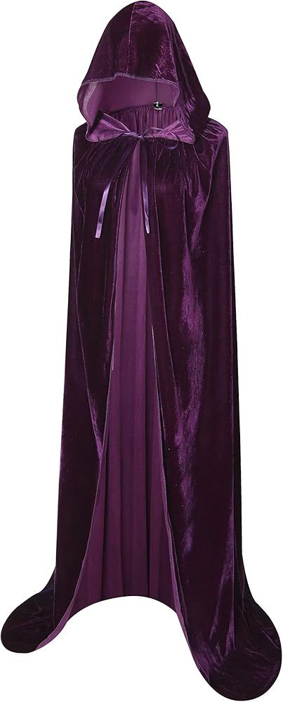 Amazon.com: BIGXIAN Long Hooded Cloak Velvet Cape Witch Costume Halloween Costumes for Women Men (Dark Green, X-Large) : Clothing, Shoes & Jewelry Long Hooded Cloak, Witch Cloak, Witch Costume Halloween, Velvet Cloak, Purple Cape, Adult Fancy Dress, Cape Costume, Velvet Cape, Cape Designs