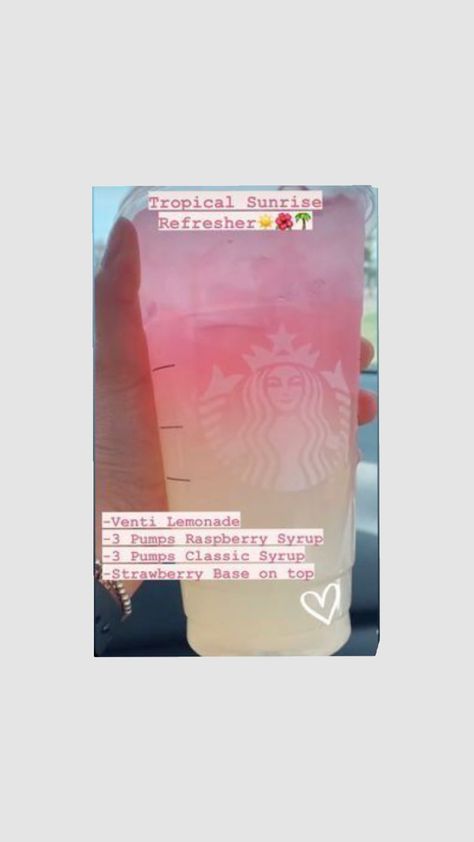 Sunset Drink Starbucks, Sunset Refresher Starbucks, Sunrise Drink, Sunset Drink, Starbucks Orders, Starbucks Secret Menu Drinks, Starbucks Secret, How To Order Starbucks, Starbucks Refreshers