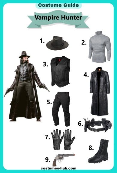 Vampire Hunter Costume Vampire Hunter Costume Men, Vampire Hunter Outfit Male, Vampire And Vampire Hunter Costume, Vampire Hunter Costume, Vampire Hunter Outfit, Vampire Hunter Character Design, Vampire Hunter Aesthetic, Cowboy Vampire, Vampire Cowboy