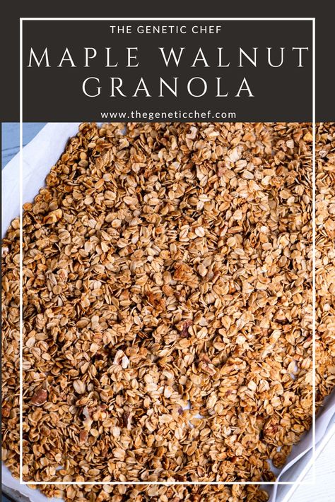 Granola Recipe Walnut, Granola Recipe With Almonds, Maple Walnut Granola Recipe, Maple Almond Granola, Maple Walnut Granola, Granola Recipe With Maple Syrup, Basic Granola Recipe, Maple Granola Recipe, Protein Granola Recipe