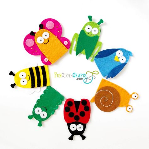 Felt Finger Puppets Free Pattern, Butterfly Finger Puppet, Animal Finger Puppets, Felt Butterfly, Animal Hand Puppets, Advent Ideas, Puppet Ideas, Finger Puppet Patterns, Felt Puppets