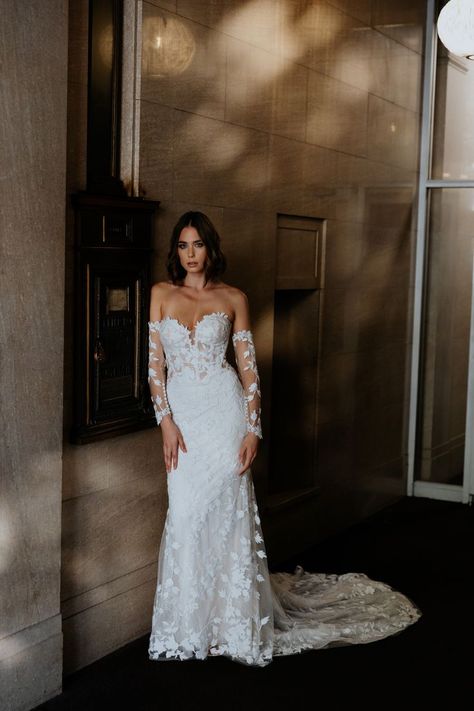 Enzoani Orrie, Wedding Dress Hailey Bieber, Bieber Wedding, Fairytale Bride, Winter Wedding Gowns, Blue By Enzoani, Fairytale Bridal, Wedding Gown Inspiration, Modern Fairytale