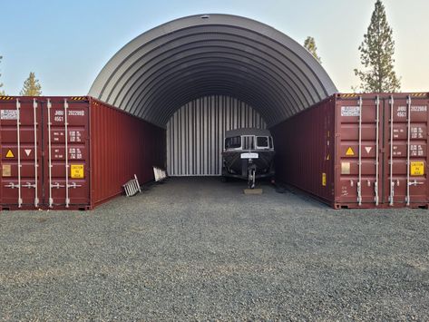 Discover how repurposing shipping containers with SteelMaster container covers can provide durable and cost-effective storage solutions. Container Barn Ideas, Shipping Container Store, Shipping Container Workshop, Shipping Container Sheds, Shipping Container Storage, Family Vision, Rv Carports, Dr Ideas, Container Van