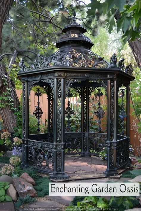 Walkway lighting Garden Enchanting Garden Oasis | Magical Garden Oasis | A Symphony of Blooms Gothic Greenhouse, Gothic Background, Gothic Cottage, Dream Garden Backyards, Tiny Garden Ideas, Walkway Lighting, Yard Inspiration, Lighting Garden, Victorian Gardens