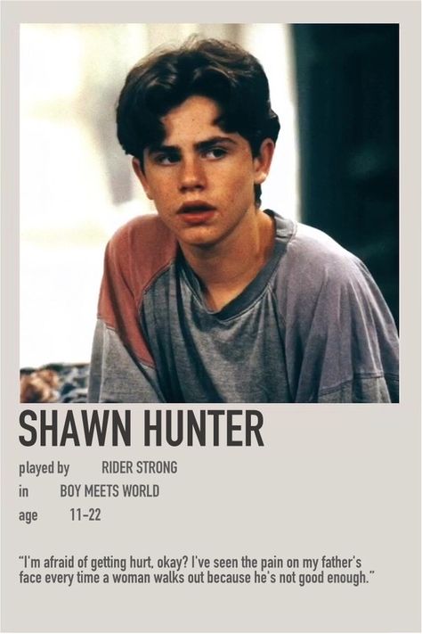 Ryder Strong 90s, Ryder Strong, Boy Meets World Shawn, Shawn Hunter, Boy Meets World Quotes, 1990s Men, 90s Boys, Rider Strong, Requiem For A Dream