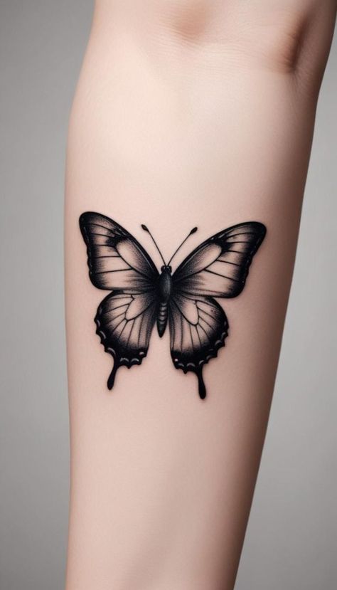 Butterfly Black Tattoo, Butterfly Tattoo For Men, Dark Butterfly Tattoo, Vibrant Tattoos, Mens Butterfly Tattoo, Ink Tattoo Design, Black Butterfly Tattoo, Red Tattoo Ideas, Red Ink Tattoo