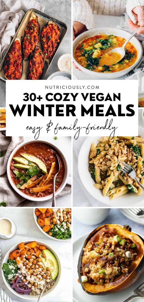 Winter Vegetarian Dinner Recipes, Easy Winter Vegetarian Meals, Meatless Winter Meals, Whole Food Winter Recipes, Vegetarian Recipes Dinner Winter, Vegan Cold Weather Recipes, Vegan Winter Comfort Food, Healthy Vegan Winter Recipes, Cozy Vegetarian Recipes