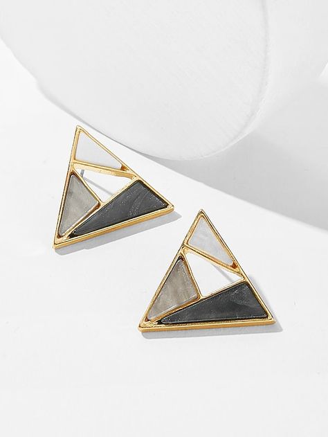 Triangle Jewelry, Diamond Cluster Earrings, Stud Style, Bar Stud Earrings, Bar Studs, Anniversary Jewelry, Rough Opal, Cluster Earrings, Triangle Shape