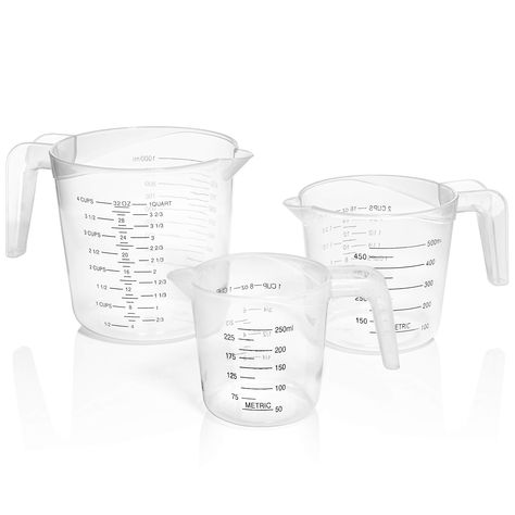 PRICES MAY VARY. DURABLE PLASTIC | Plastic measuring cups won't shatter when dropped and won't crack or craze with hot and cold temperature changes SPOUT AND HANDLE | Better than simple measuring cups for precise handling of liquid ingredients without waste or spills LIGHTWEIGHT | Good for camping, school experiments, homeschooling science and math lessons, and more SET OF THREE | Variety of sizes to accomplish any task TERBOLD measuring equipment lets you safely and easily make careful portions School Experiments, Homeschooling Science, Stainless Steel Measuring Cups, Measuring Cups & Spoons, Measuring Cups Set, Liquid Measuring Cup, Measuring Cup, Homeschool Science, Household Chores