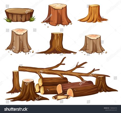 Deforestation Illustration, Deforestation Drawing, Deforestation Poster, Visual Literacy, Dragon Artwork, Tree Stump, Vector Graphics, Cartoon Styles, Travel Posters