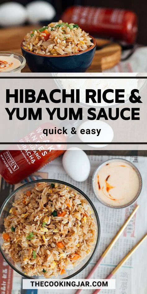 Try this one out if you're missing hibachi-style fried rice with yum yum sauce or simply don't want to spend that much money at a Japanese Steakhouse. Hibachi Rice, Steakhouse Dinner, Hibachi Fried Rice, Hibachi Recipes, Hibachi Chicken, Yum Sauce, Japanese Steakhouse, Main Food, Yum Yum Sauce