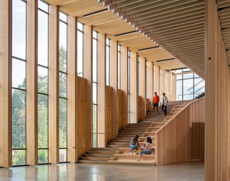 The Oregon State University College of Forestry defers to the landscape Oregon College, Oregon Forest, Timber Architecture, Timber Buildings, Oregon State University, Timber Structure, Timber Construction, Timber Cladding, Green Architecture