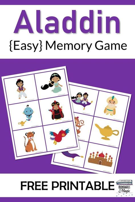 Disney Memory Game, Aladdin Activities For Kids, Disney Games For Kids, Aladdin Et Jasmine, Aladdin Party, Summer Camp Themes, Disney Activities, March Break, 23 Summer