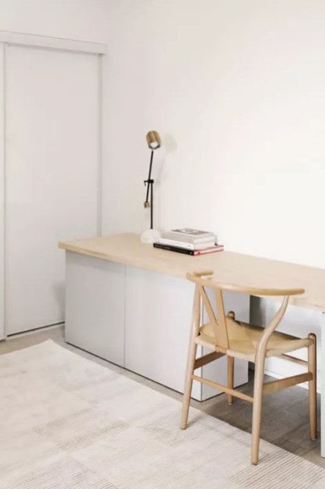 Ikea Big Desk, Bedroom Desk Storage, Ikea Desk And Tv Unit, Dresser And Work Desk, Writing Desk Storage Ideas, Ikea Storage Desk, Ikea Hack Workspace, Ivar Cabinet Desk Hack, Ikea Desk With Storage