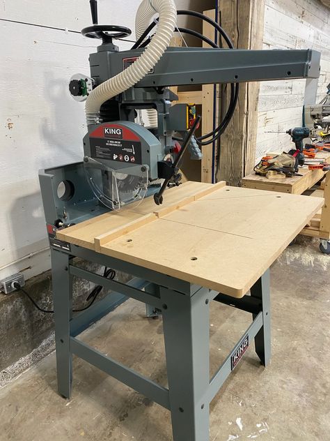 Why Radial Arm Saws are the not dinosaur you remember – The Dusty Lumber Co. Dusty Lumber Co, Radial Arm Saw Table, Radial Saw, Woodshop Projects, Radial Arm Saw, Shop Class, Shop Organization, Miter Saw, Saws